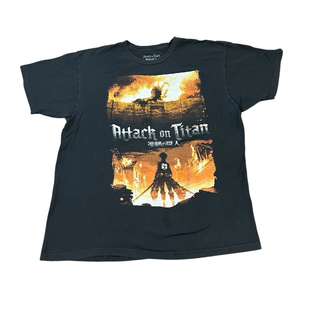 Attack On‎ Titan T Shirt Ripple Junction Size XL Unisex Black Big Print